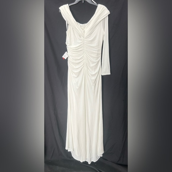 IEENA FOR MAC DUGGAL 26570 NWT Ruched Jersey Drop Shoulder Foldover Gown - Picture 5 of 7